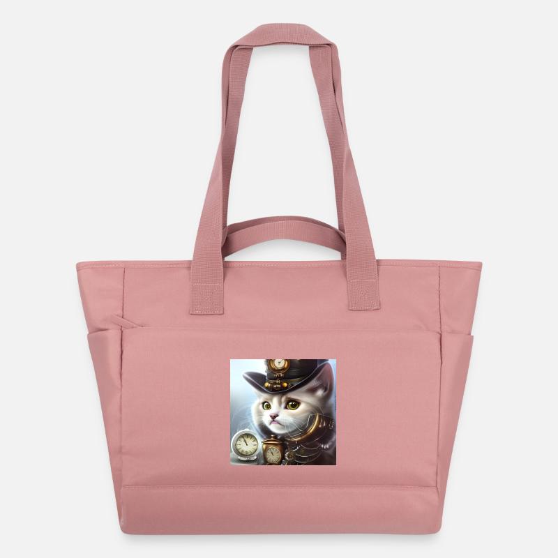 Cute steampunk kitten - Water-Repellent Padded Bag - canyon pink