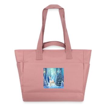 Merveilleux rennes fantastiques dans un paysage hivernal - Sac matelassé déperlant - rose poudré - Devant
