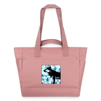 Silhouette de loup Aquarelles - Sac matelassé déperlant - rose poudré - Devant