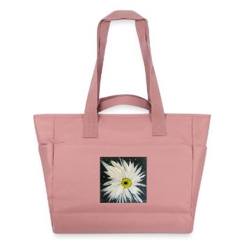 Design Edelweiss-noir-blanc - Sac matelassé déperlant - rose poudré - Devant