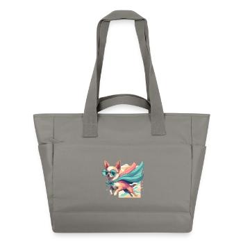 Super Dog Chihuahua Hero Cape Chi Chis Gift - Water-Repellent Padded Bag - grey - Front