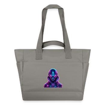 Alien aux couleurs néon vives - Sac matelassé déperlant - gris - Devant