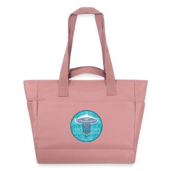Unterwasser-Jellyfish Illustration - Wasserabweisende Padded Bag - Altrosa - Vorne