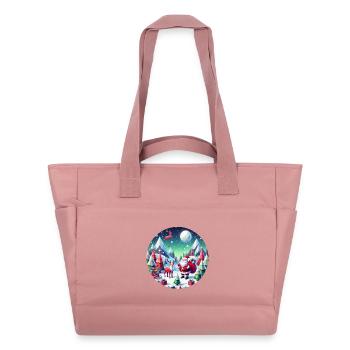 Geometrischer Weihnachtswald Santa zu Weihnachten - Wasserabweisende Padded Bag - Altrosa - Vorne
