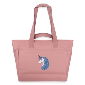 Portrait de crinière de licorne pastel - Sac matelassé déperlant - rose poudré - Devant