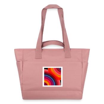 Arc-en-ciel abstrait - Sac matelassé déperlant - rose poudré - Devant