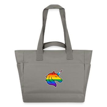 Logo de la licorne - Sac matelassé déperlant - gris - Devant