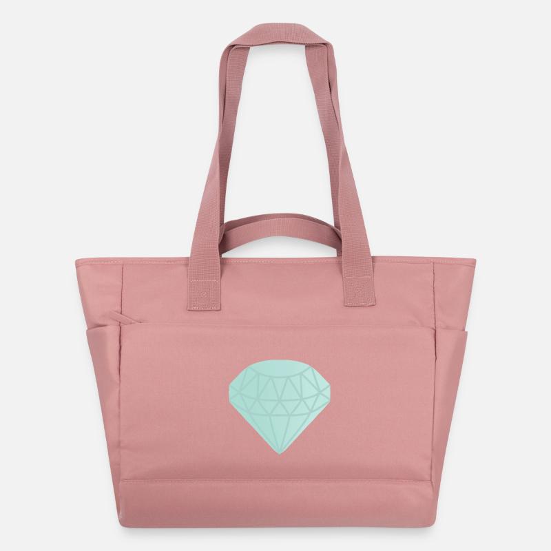 Mint Geometrischer Diamant - Wasserabweisende Padded Bag - Altrosa