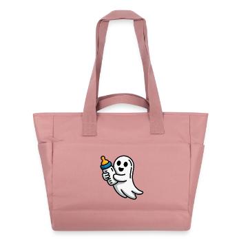 Fantôme avec illustration de sucette - Sac matelassé déperlant - rose poudré - Devant