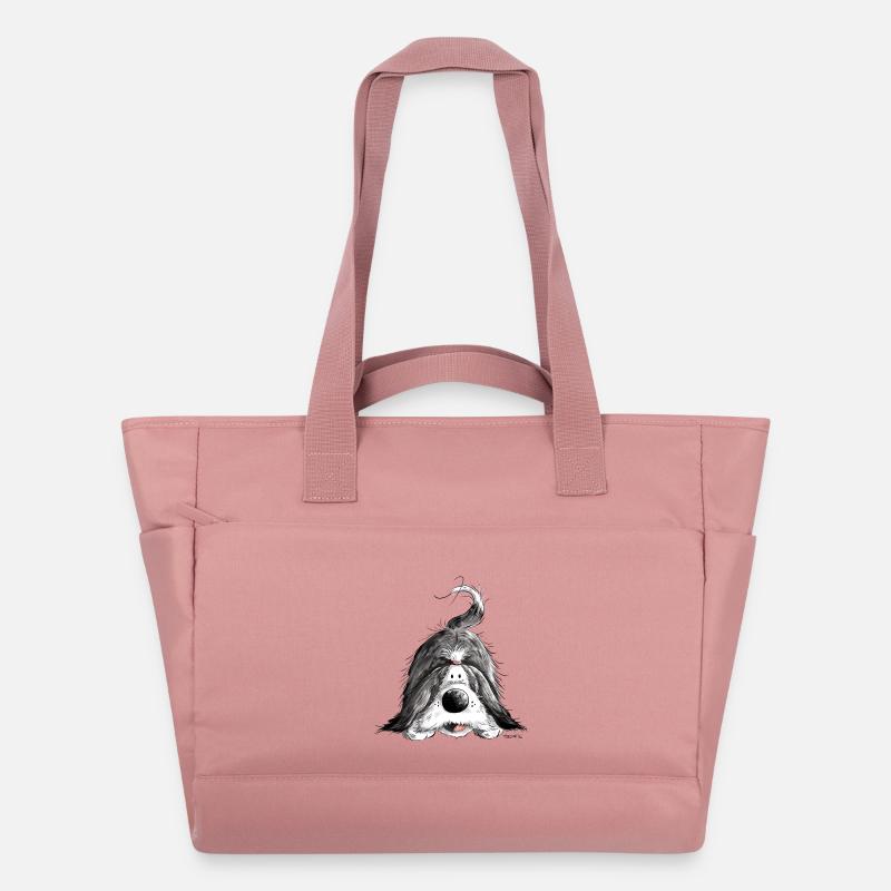Bearded Collie - Sac matelassé déperlant - rose poudré