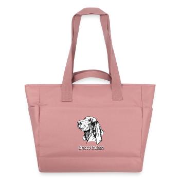 Bracco Italiano Portrait with text - Water-Repellent Padded Bag - canyon pink - Front