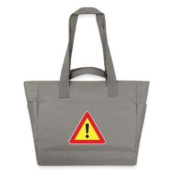 Attention! Beware Sign - Water-Repellent Padded Bag - grey - Front
