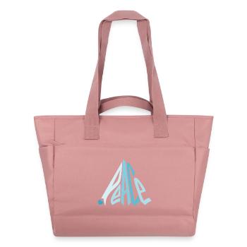 Peace Graffiti avec le cœur en bleu - Sac matelassé déperlant - rose poudré - Devant