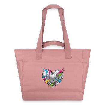 Metal heart with color shower - Water-Repellent Padded Bag - canyon pink - Front