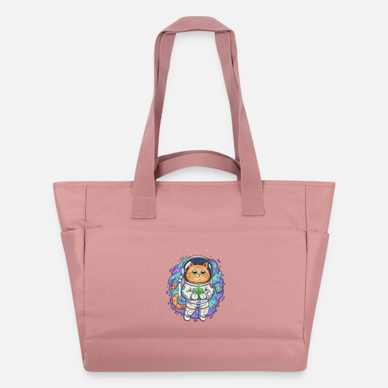 Chat Épaveuse de l’Espace - Sac matelassé déperlant - rose poudré