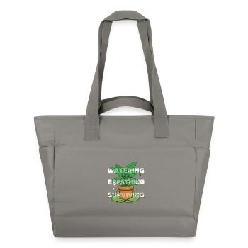 Arroser, respirer, survivre - dicton motivant - Sac matelassé déperlant - gris - Devant