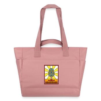 Retro Microphone Lightning Burst - Water-Repellent Padded Bag - canyon pink - Front