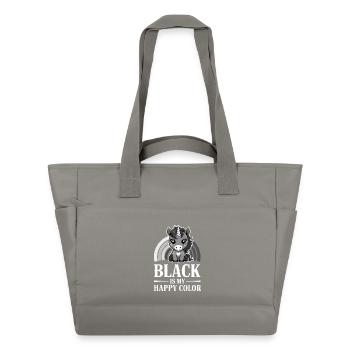 Le noir est ma licorne de couleur joyeuse - Sac matelassé déperlant - gris - Devant