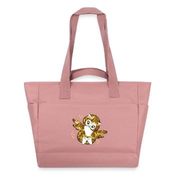 Funkelnde Eulenmädchen Illustration - Wasserabweisende Padded Bag - Altrosa - Vorne