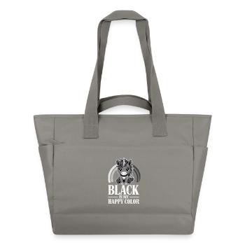 Licorne Glow : Le noir est ma couleur joyeuse - Sac matelassé déperlant - gris - Devant