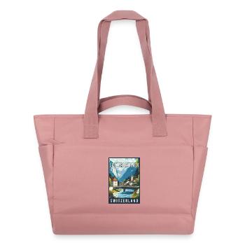 Erleben Sie majestätische Alpen Lauterbrunnen Schweiz - Wasserabweisende Padded Bag - Altrosa - Vorne