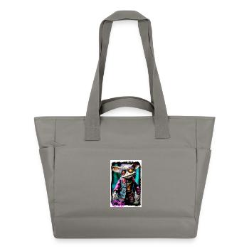 Poupée créature individuelle aux yeux brillants - Sac matelassé déperlant - gris - Devant