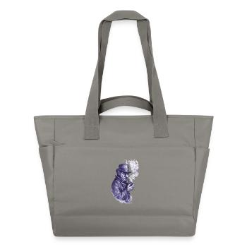 Détective fumeur de pipe dans l’ombre - Sac matelassé déperlant - gris - Devant