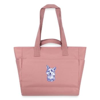 Blauviolette Fuchs-Skizze - Wasserabweisende Padded Bag - Altrosa - Vorne