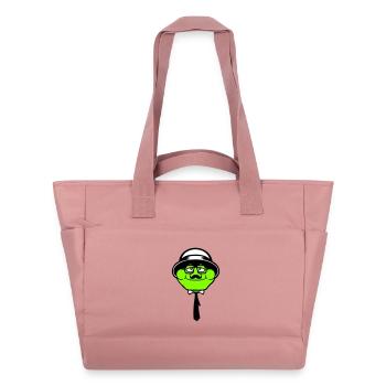 Frog Sir Mr. Rich Gangster Glasses Hat Tie - Water-Repellent Padded Bag - canyon pink - Front