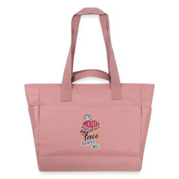 Humorous Quote on Facial Expression - Water-Repellent Padded Bag - canyon pink - Front