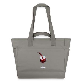 Ruisseau de vin rouge dans le verre - Sac matelassé déperlant - gris - Devant