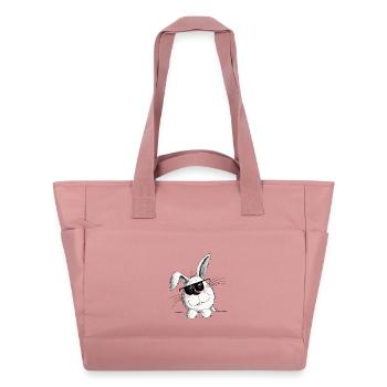 Cooler Hase Mit Sonnenbrille Hasenmotiv Kaninchen - Wasserabweisende Padded Bag - Altrosa - Vorne