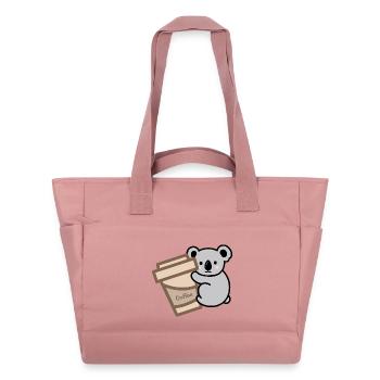 Le koala a besoin de café - Sac matelassé déperlant - rose poudré - Devant