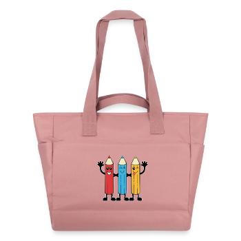 Colored pencils comic style - Water-Repellent Padded Bag - canyon pink - Front