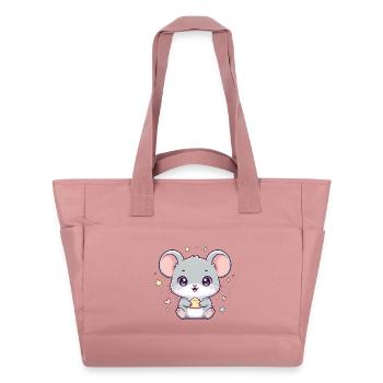 Kawaii mouse with cheese - Water-Repellent Padded Bag - canyon pink - Front