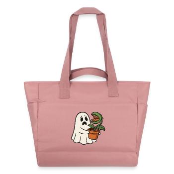 Süßes Gespenst mit fleischfressender Pflanze - Wasserabweisende Padded Bag - Altrosa - Vorne