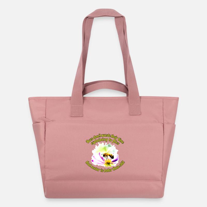 Abeilles et mouches - Sac matelassé déperlant - rose poudré