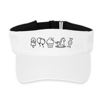 Süßigkeiten-Karussell Laune - Recyceltes Visor Cap - Weiß - Vorne