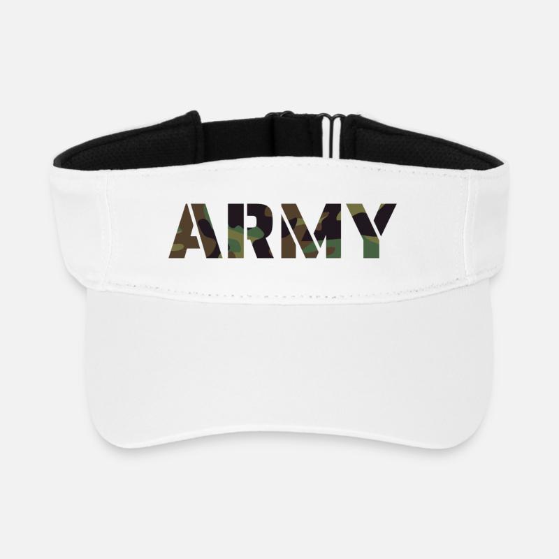 ARMY Text UK Camouflage Pattern - Recycled Sun Visor Cap - white