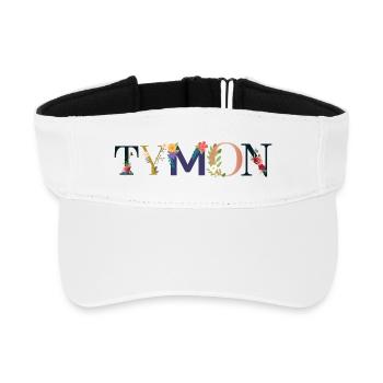 TYMON name adorned with flowers - Recycled Sun Visor Cap - white - Front