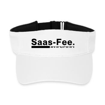 Saas-Fee coordinates Valais Switzerland - Recycled Sun Visor Cap - white - Front