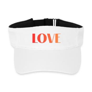 LOVE Font Gradient Typo in Red Orange - Recycled Sun Visor Cap - white - Front