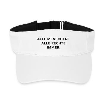 All People All Rights Always Statement - Recycled Sun Visor Cap - white - Front