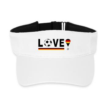 Fußball Deutschlandflagge WM LOVE  - Recyceltes Visor Cap - Weiß - Vorne