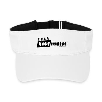 i bi a hopftimist - i am an - optimist, - Recycled Sun Visor Cap - white - Front