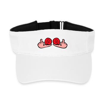 Snail Middle Finger Insult Wanker Fuck You - Recycled Sun Visor Cap - white - Front