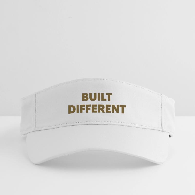 Built Different Saying Statement Typography Recycled Sun Visor Cap