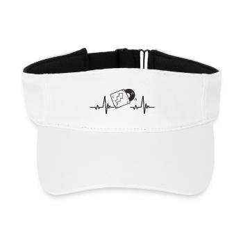 Vinyle Pochette Disque Électro Rythme Musique Cœur - Visière de sport recyclée - blanc - Devant