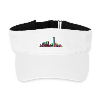 Reading City Skyline Blade Building Moderne Kunst - Recyceltes Visor Cap - Weiß - Vorne