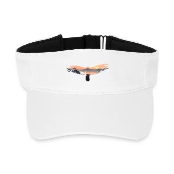 Eagle, Bird, Mountains, Animal Motif, Sunrise - Recycled Sun Visor Cap - white - Front
